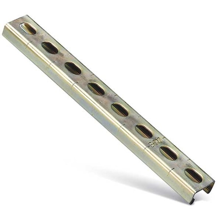 Single Channel Strut, Slotted, Steel, Electroplated, 9/16 in x 7/8 in Hole Size, Gold MPN:B 907HS 20
