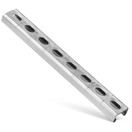 Single Channel Strut, Slotted, Steel, Electroplated, 9/16 in x 7/8 in Hole Size, Silver MPN:B 907HS 20 EG