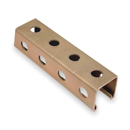 Single Channel Strut, Punched, Steel, Electroplated, 9/16 in Hole Size, Gold MPN:B 995 10