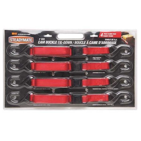 Tie-Down Strap, Red, 1500 lb., 6 ft. MPN:15532GRA