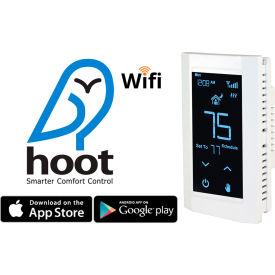King Electric Hoot Wifi Electronic Programmable Thermostat Double Pole 120/208/240V White K902-W