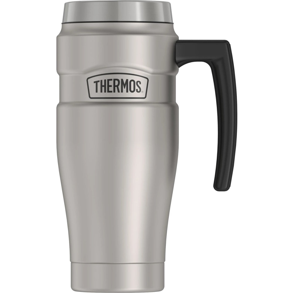 Stainless King Mug 16oz - 16 fl oz - DrinkLock Sealing Lid, Leak Proof Closure - Silver - Stainless Steel - Travel, Hot Drink, Beverage MPN:SK1000MSTRI4
