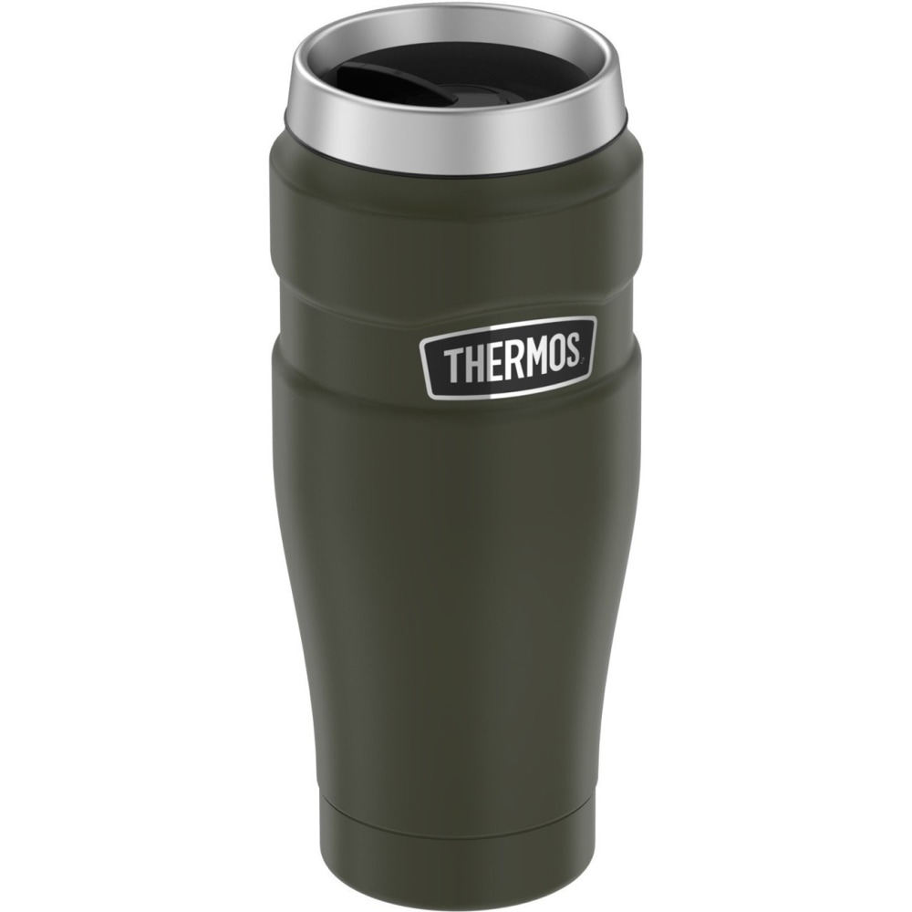 Stainless King SK1005AG4 16-Ounce Stainless King Stainless Steel Travel Tumbler - 2.6in Diameter - Green - Stainless Steel Body MPN:SK1005AG4