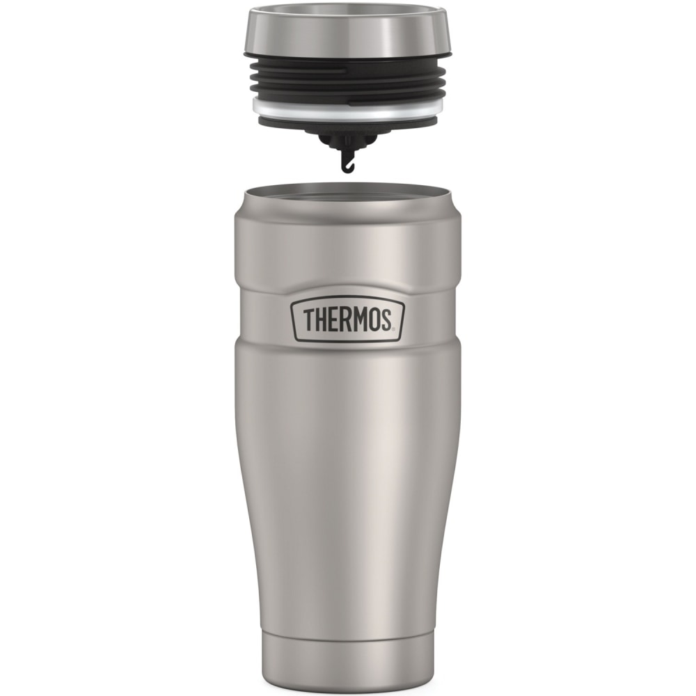 Thermos Stainless King Tumbler 16Oz - Coffee - Dishwasher Safe - 3.3in Diameter - Matte Stainless Steel, Silver - Stainless Steel Body MPN:SK1005MSTRI4