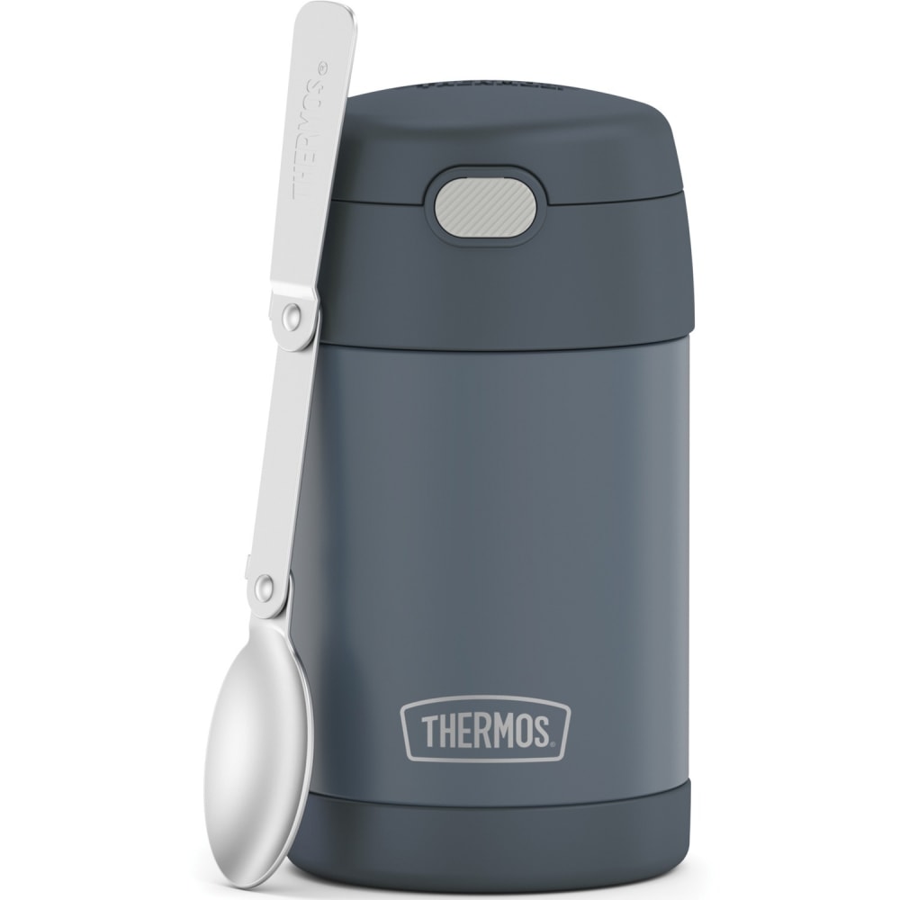 Thermos FUNtainer Stainless Steel Food Jar 16Oz - Food Storage - Dishwasher Safe - 3.7in Diameter - Stone Slate - Stainless Steel Body MPN:F31101SL6