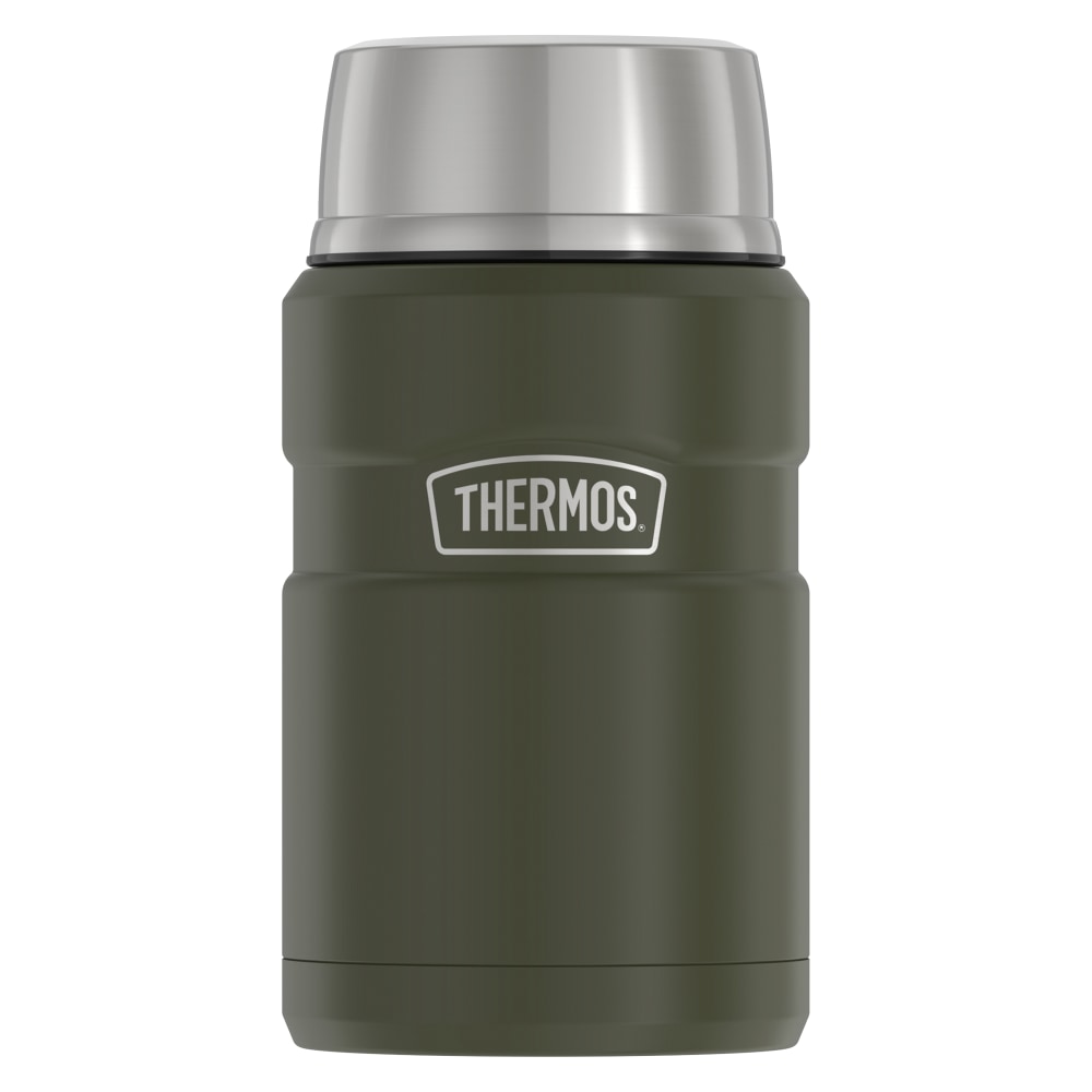 Thermos 24-Ounce Stainless King Vacuum-Insulated Food Jar, 3.7 x 3.7 x 7.2 in., Army Green, 1 MPN:SK3020AGTRI4