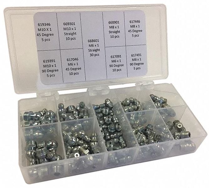 Grease Fitting Kit Metric Type 90 Pieces MPN:GFD6000