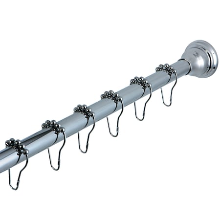 KSR111 Straight Shower Curtain Rod with Shower Curtain Rings MPN:KSR111