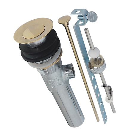 Bathroom Sink Brass Pop-Up Drain with Overflow, 1-1/4