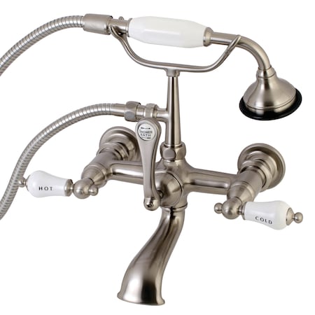 Wall-Mount Clawfoot Tub Faucet, Brushed Nickel, Tub Wall Mount MPN:AE555T8