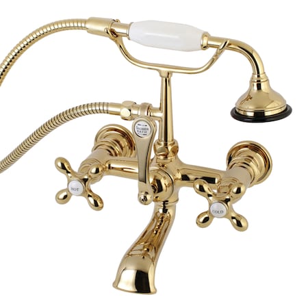 Wall-Mount Clawfoot Tub Faucet, Polished Brass, Tub Wall Mount MPN:AE557T2