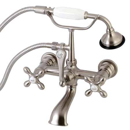 Wall-Mount Clawfoot Tub Faucet, Brushed Nickel, Tub Wall Mount MPN:AE557T8