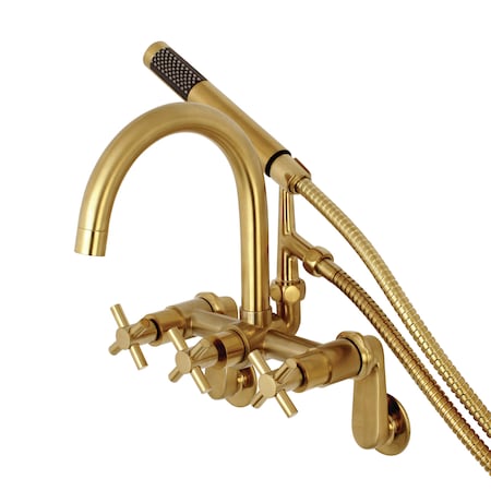 Wall-Mount Clawfoot Tub Faucet, Brushed Brass, Tub Wall Mount MPN:AE8157DX