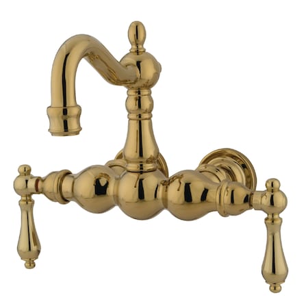 Wall-Mount Clawfoot Tub Faucet, Polished Brass, Tub Wall Mount MPN:CC1001T2