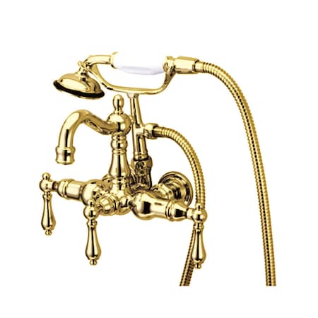 Wall-Mount Clawfoot Tub Faucet, Polished Brass, Tub Wall Mount MPN:CC1007T2