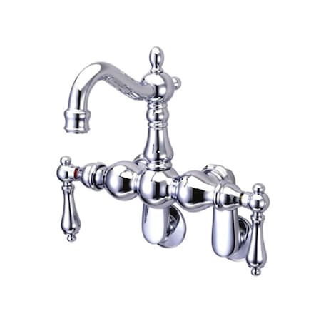 Wall-Mount Clawfoot Tub Faucet, Standard, 3-3/8
