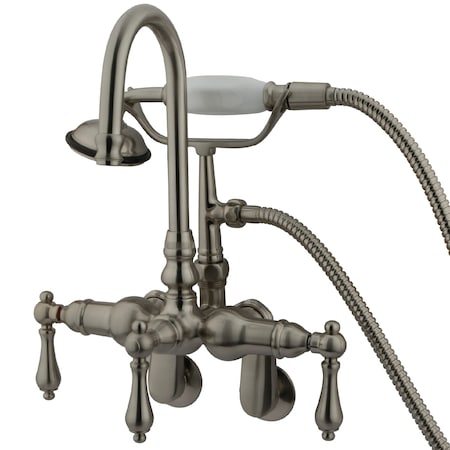 Wall-Mount Clawfoot Tub Faucet, 2, Tub Wall Mount, Brushed Nickel MPN:CC301T8