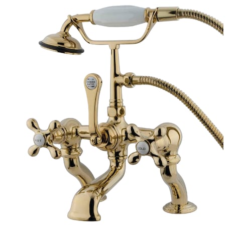 Deck-Mount Clawfoot Tub Faucet, Polished Brass, Deck Mount MPN:CC415T2