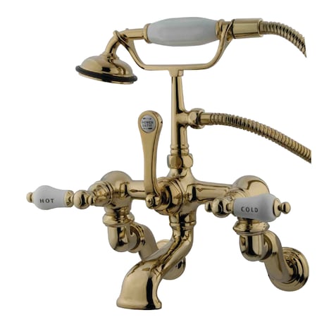 Wall-Mount Clawfoot Tub Faucet, Polished Brass, Tub Wall Mount MPN:CC461T2