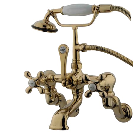 Wall-Mount Clawfoot Tub Faucet, Polished Brass, Tub Wall Mount MPN:CC463T2