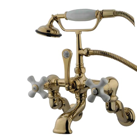 Wall-Mount Clawfoot Tub Faucet, Polished Brass, Tub Wall Mount MPN:CC465T2