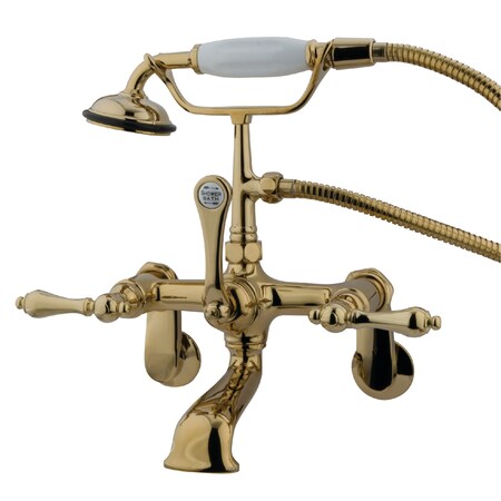 Wall-Mount Clawfoot Tub Faucet, Polished Brass, Tub Wall Mount MPN:CC51T2