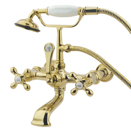 Wall-Mount Clawfoot Tub Faucet, Polished Brass, Tub Wall Mount MPN:CC547T2