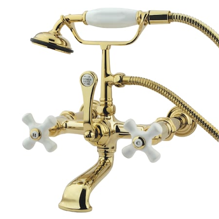Wall-Mount Clawfoot Tub Faucet, Polished Brass, Tub Wall Mount MPN:CC549T2