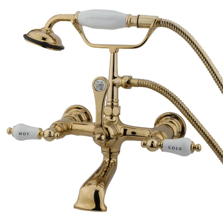 Wall-Mount Clawfoot Tub Faucet, Polished Brass, Tub Wall Mount MPN:CC555T2