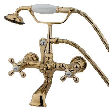 Wall-Mount Clawfoot Tub Faucet, Polished Brass, Tub Wall Mount MPN:CC557T2