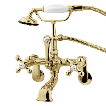 Wall-Mount Clawfoot Tub Faucet, Polished Brass, Tub Wall Mount MPN:CC57T2