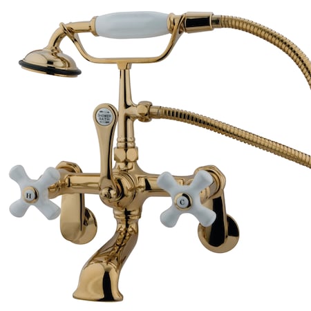 Wall-Mount Clawfoot Tub Faucet, Polished Brass, Tub Wall Mount MPN:CC59T2