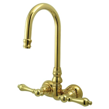 Wall-Mount Clawfoot Tub Faucet, Polished Brass, Tub Wall Mount MPN:CC71T2