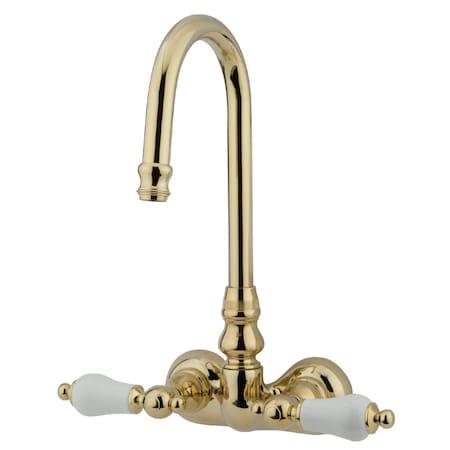 Wall-Mount Clawfoot Tub Faucet, Polished Brass, Tub Wall Mount MPN:CC75T2