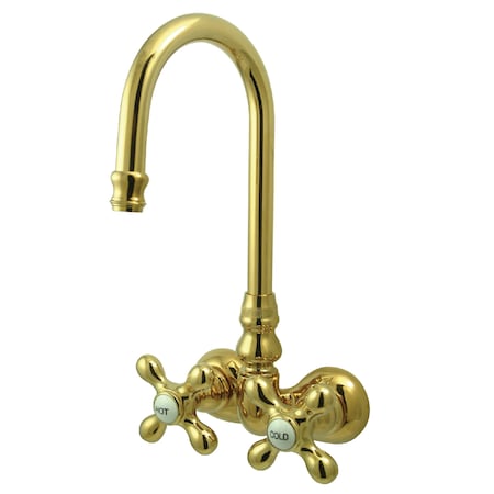 Wall-Mount Clawfoot Tub Faucet, Polished Brass, Tub Wall Mount MPN:CC77T2