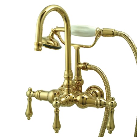 Wall-Mount Clawfoot Tub Faucet, Polished Brass, Tub Wall Mount MPN:CC7T2
