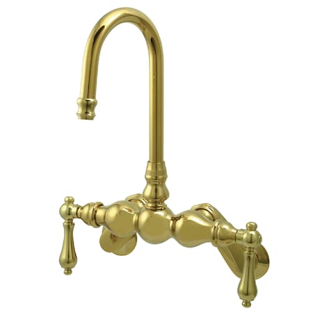 Wall-Mount Clawfoot Tub Faucet, Polished Brass, Tub Wall Mount MPN:CC81T2
