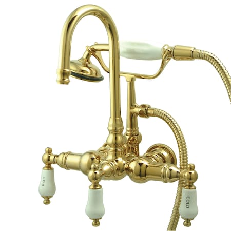 Wall-Mount Clawfoot Tub Faucet, Polished Brass, Tub Wall Mount MPN:CC9T2