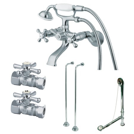 Clawfoot Tub Faucet Packages, Polished Chrome, Tub Wall Mount MPN:CCK265C