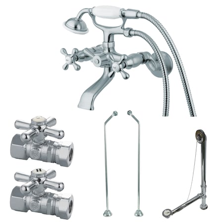 Clawfoot Tub Faucet Packages, Polished Chrome, Tub Wall Mount MPN:CCK265CD