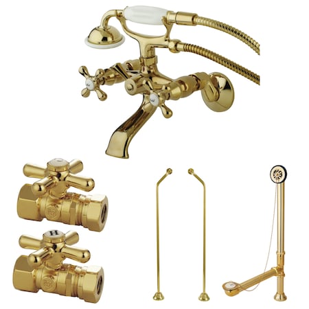 Clawfoot Tub Faucet Packages, Polished Brass, Tub Wall Mount MPN:CCK265PBD