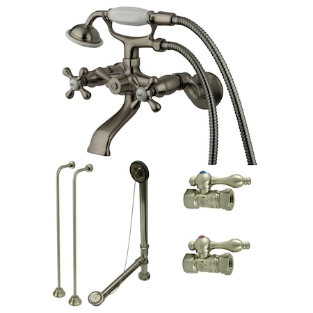 Clawfoot Tub Faucet Packages, Brushed Nickel, Tub Wall Mount MPN:CCK265SN
