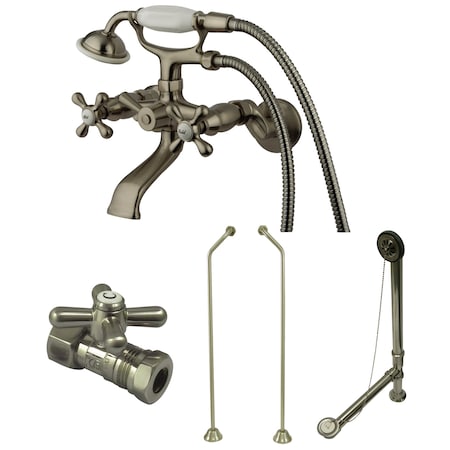 Clawfoot Tub Faucet Packages, Brushed Nickel, Tub Wall Mount MPN:CCK265SND