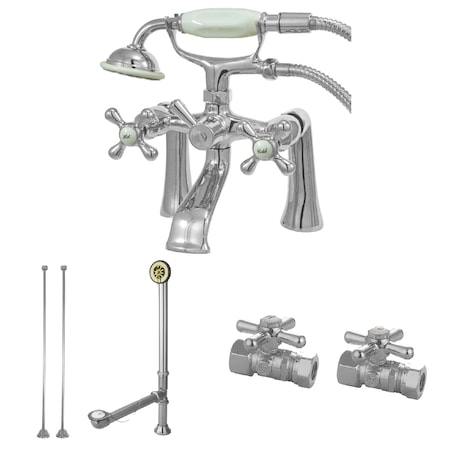Clawfoot Tub Faucet Packages, Polished Chrome, Deck Mount MPN:CCK268C