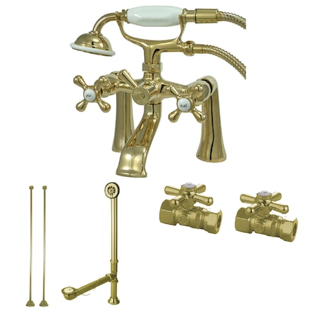 Clawfoot Tub Faucet Packages, Polished Brass, Deck Mount MPN:CCK268PB