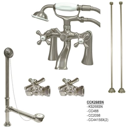 Clawfoot Tub Faucet Packages, Brushed Nickel, Deck Mount MPN:CCK268SN