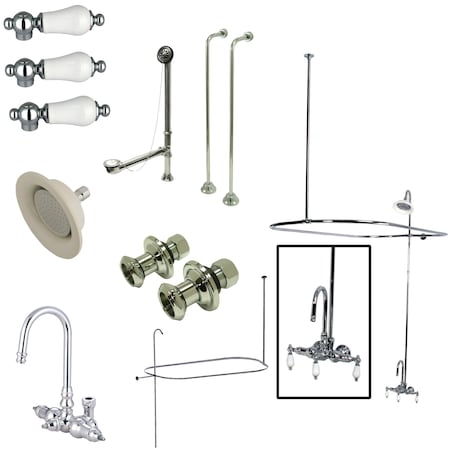 Clawfoot Tub Faucet Packages, Polished Chrome, Tub Wall Mount MPN:CCK4141PL