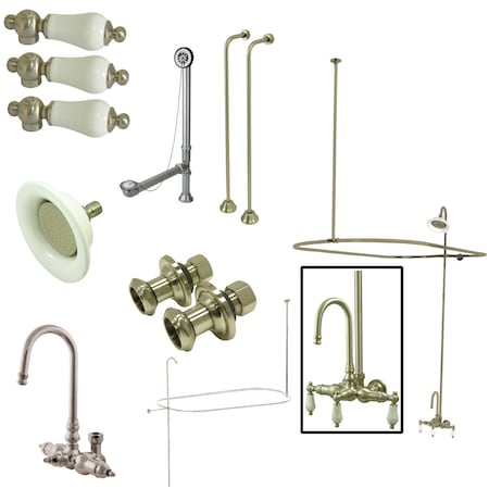 Clawfoot Tub Faucet Packages, Brushed Nickel, Tub Wall Mount MPN:CCK4148PL