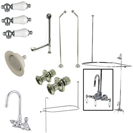 Clawfoot Tub Faucet Packages, Polished Chrome, Tub Wall Mount MPN:CCK4181PL