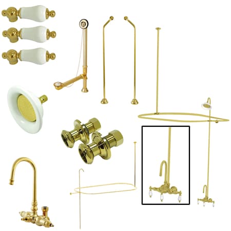 Clawfoot Tub Faucet Packages, Polished Brass, Tub Wall Mount MPN:CCK4182PL